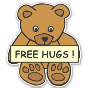 Adesivo Ursinho Free Hugs