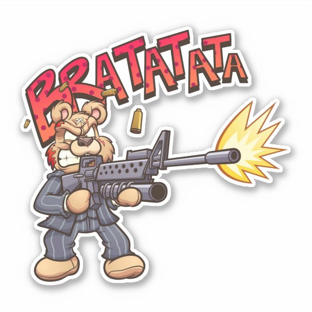 Adesivo Urso Assustador - Gangster (Frente)