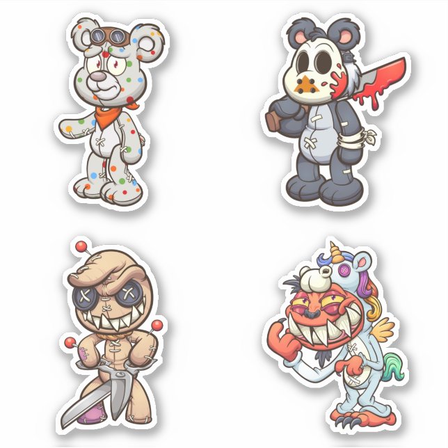 Adesivo Urso Assustador - Horror (Frente)