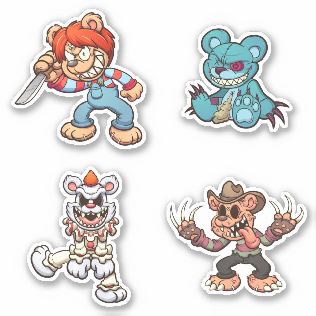 Adesivo Urso Assustador - Horror