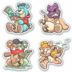 Adesivo Urso Assustador - Ladrões