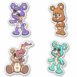 Adesivo Urso Assustador - Zumbis