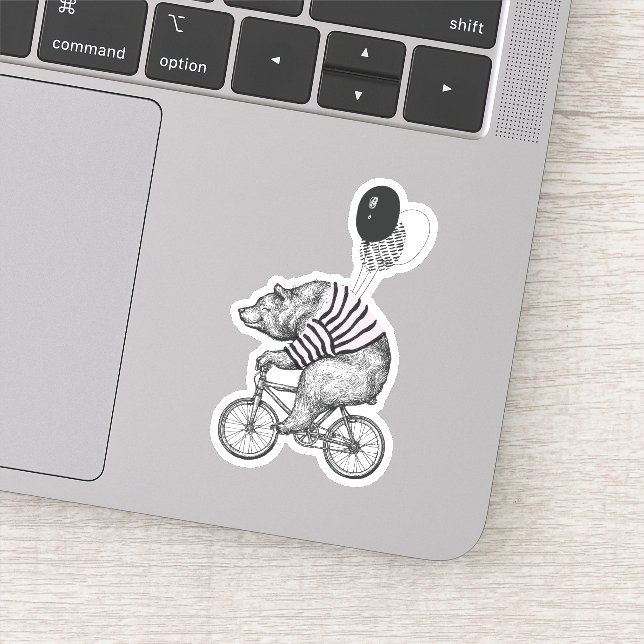 Adesivo Urso Bicicleta de Balão (Detalhe)