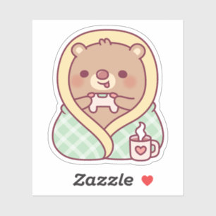 Adesivo Urso Bonito Embalado Em Banheiro Louco Enquanto Jo