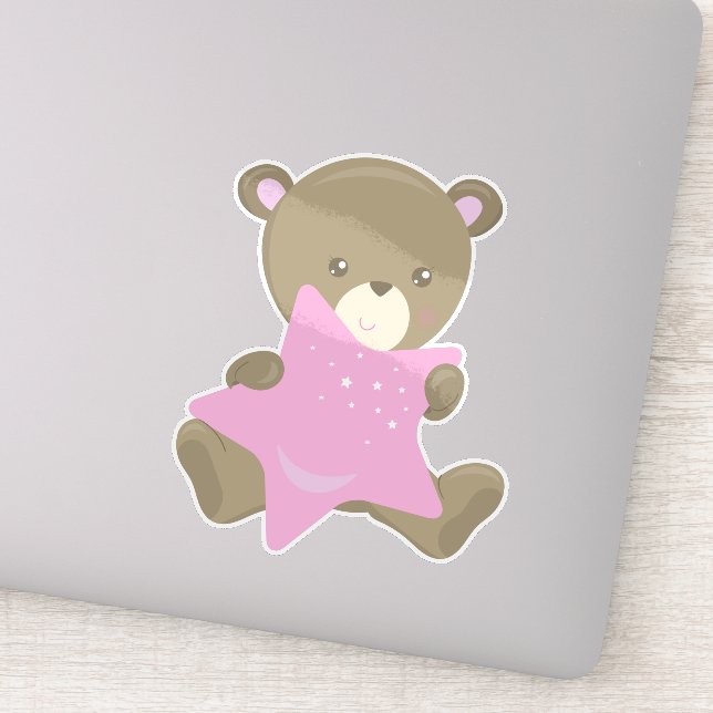 Adesivo Urso Bonito, Urso Pequeno, Urso Bebê, Urso Com Est (Detalhe)