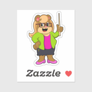 Adesivo Urso como Professor com Óculos