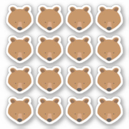 Adesivo Urso Cortado face Animal