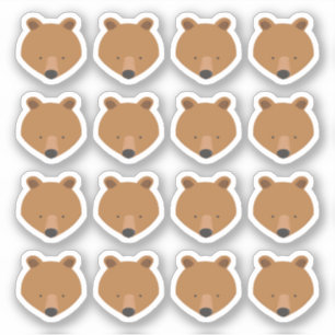 Adesivo Urso Cortado face Animal