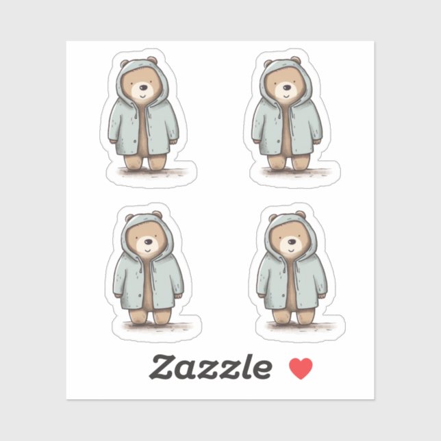 Adesivo Urso de Pequena Cana-d'Água (Folha)