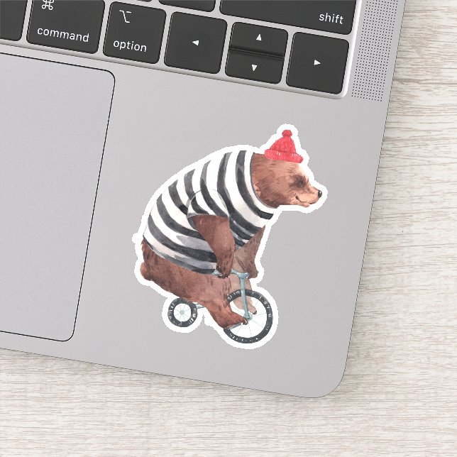 Adesivo Urso Divertido Bicicleta (Detalhe)