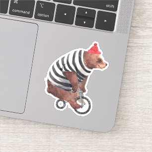 Adesivo Urso do divertimento da bicicleta