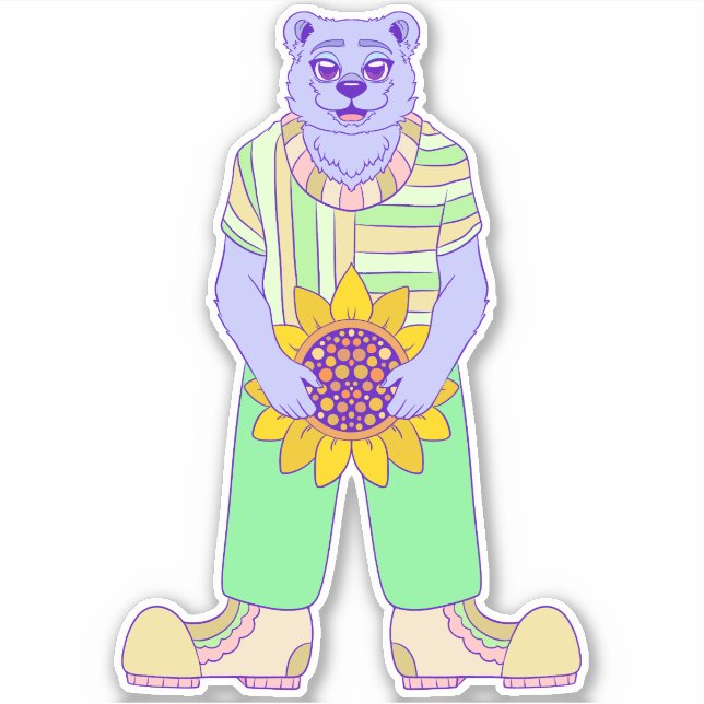 Adesivo Urso Feliz de Verão (Frente)