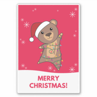 Adesivo Urso Feliz Natal Bears Sticker