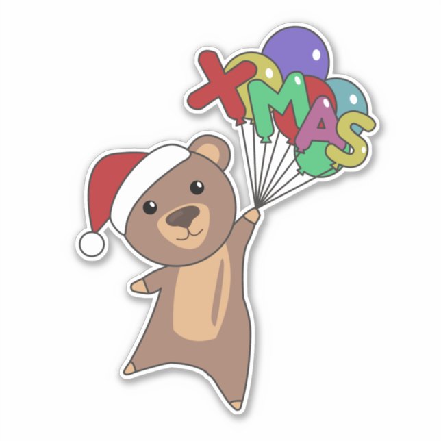 Adesivo Urso Feliz Natal Bears Sticker (Frente)