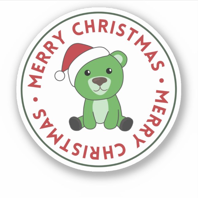 Adesivo Urso Feliz Natal Bears Sticker (Frente)