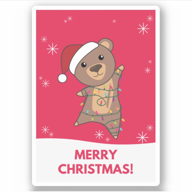 Adesivo Urso Feliz Natal Bears Sticker (Frente)