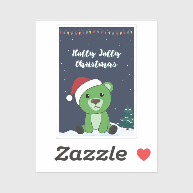Adesivo Urso Feliz Natal Bears Sticker (Folha)