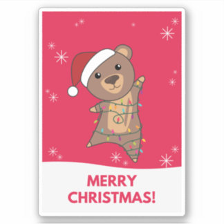 Adesivo Urso Feliz Natal Bears Sticker