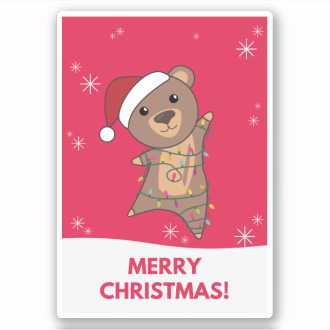 Adesivo Urso Feliz Natal Bears Sticker (Frente)