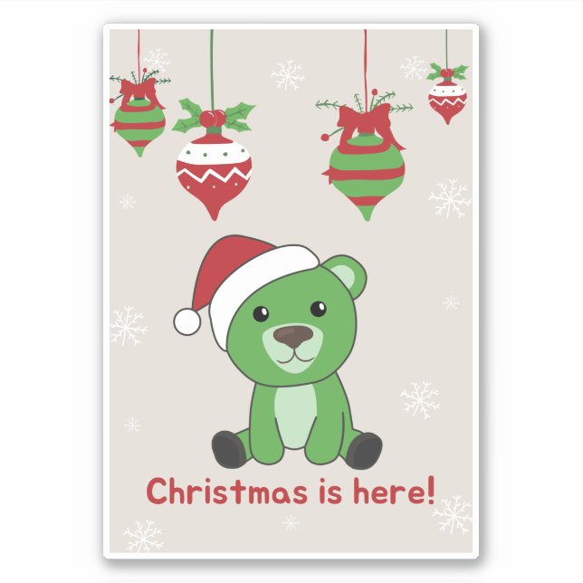Adesivo Urso Feliz Natal Bears Sticker (Frente)