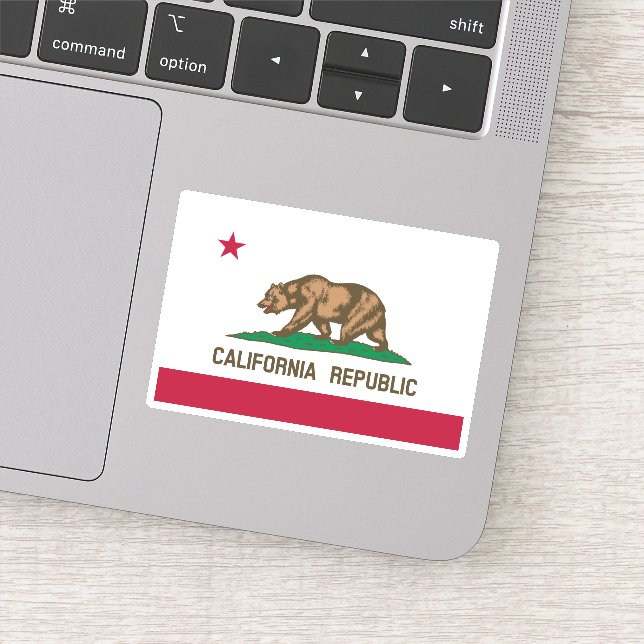 Adesivo Urso Grizzly da República da Califórnia e Estrela (Detalhe)