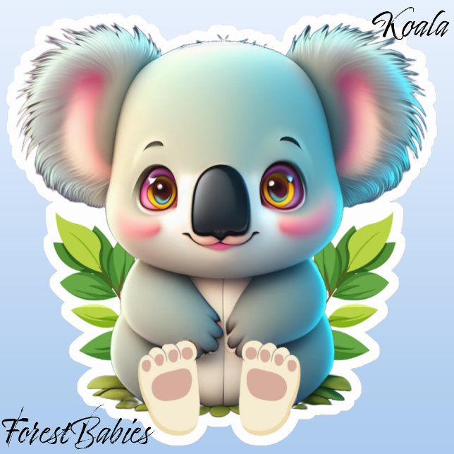Adesivo Urso Koala, Grelha Animal Da Natureza Da Vida Selv (🐨 Koala ForestBabies Sticker)