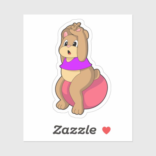 Adesivo Urso na Malhação com a bola de Exercício.PNG (Folha)