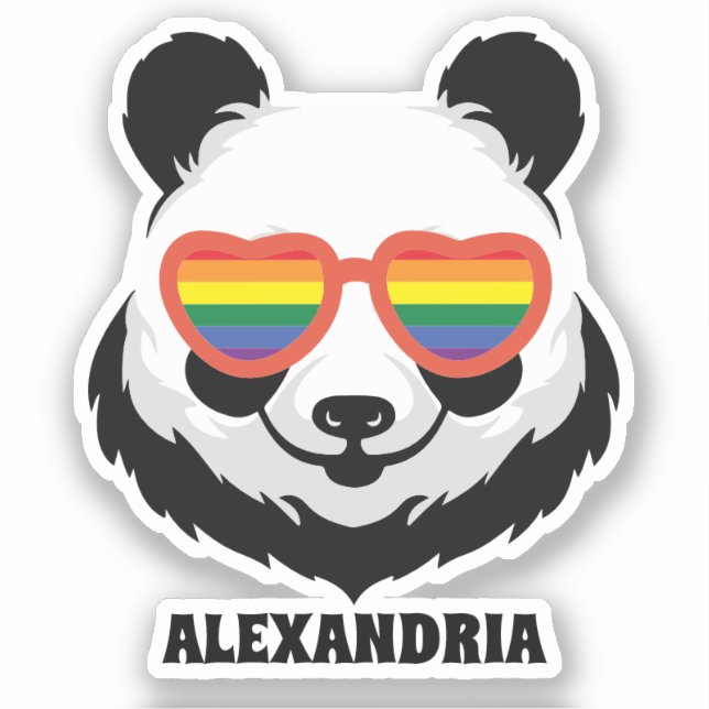 Adesivo Urso Panda Bonito | Arco-íris | LGBTQ (Frente)