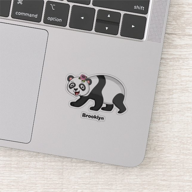 Adesivo Urso panda bonito e feliz com desenho animado (Detalhe)