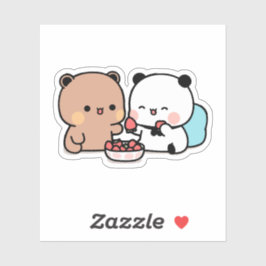 Adesivo Urso-panda, bubu e morangos-dudu