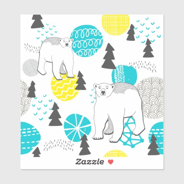 Adesivo Urso polar (Folha)