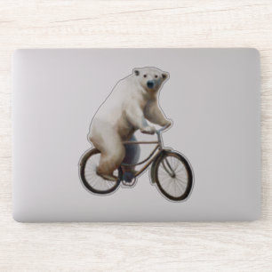 Adesivo Urso Polar Na Bicicleta