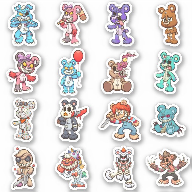 Adesivo Ursos Assustadores - Horror Zombie (Frente)