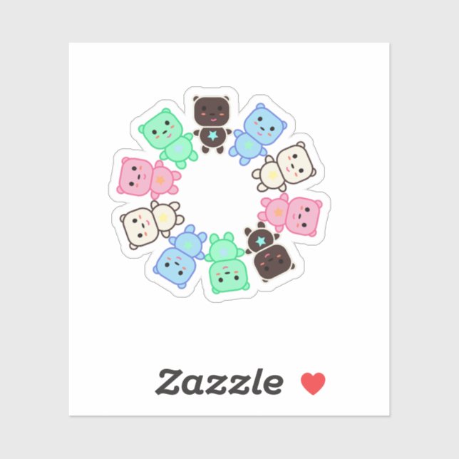 Adesivo Ursos coloridos (Folha)