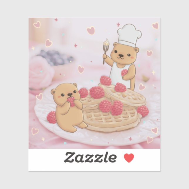 Adesivo Ursos de Teddy e Waffles (Folha)