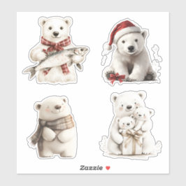 Adesivo Ursos Polares de Natal