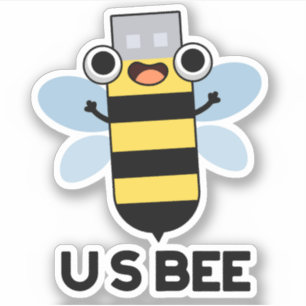 Adesivo US Bee Funny USB Technical Pun