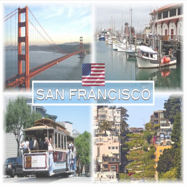 Adesivo US San Francisco - Ponte Ouro - Carro a Cabo. (Frente)