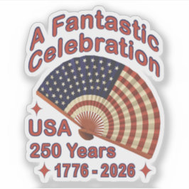 Adesivo USA 250 Years Patriotic Fan Design – 1776-2026 