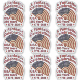 Adesivo USA 250 Years Patriotic Fan Design – 1776-2026 