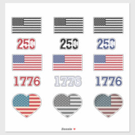Adesivo USA 250yr Birthday Sticker Pack