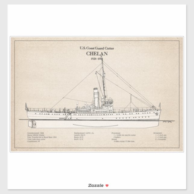 Adesivo USCGC Chelan - SBD (Folha)