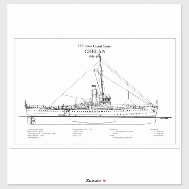 Adesivo USCGC Chelan - SBD (Folha)