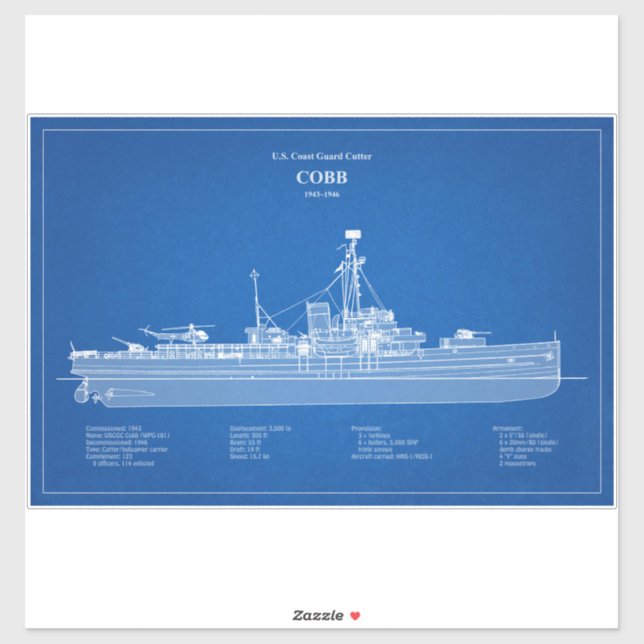 Adesivo USCGC Cobb wpg-181 - ABD (Folha)
