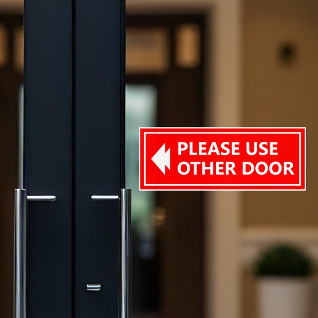 Adesivo Use Outro Sinal De Porta Com Seta Vermelha (Criador carregado)