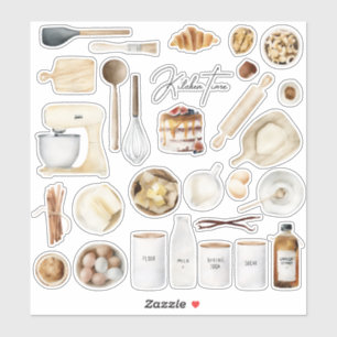 Adesivo Utensílios de cozinha, Cozinhar, receitas de livr