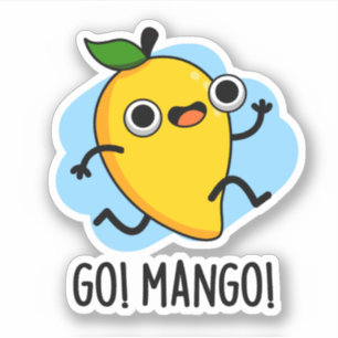 Adesivo Vá Man Go Bonito Fruta Mango Pun Sticker