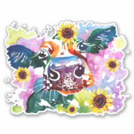 Adesivo Vaca com Vinheta de Vinilo de Corte Personalizado 