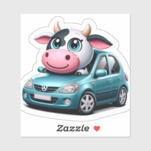 Adesivo Vaca engraçada no carro