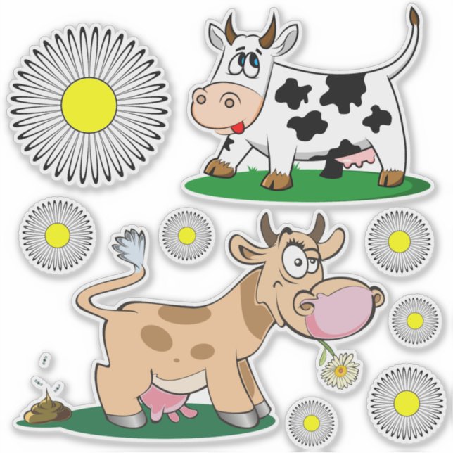 Adesivo Vacas e margaridas (Frente)
